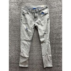 Diesel Thavar Slim Skinny Low Rise Distressed Denim Jeans Grey Mens Size 34 x 34